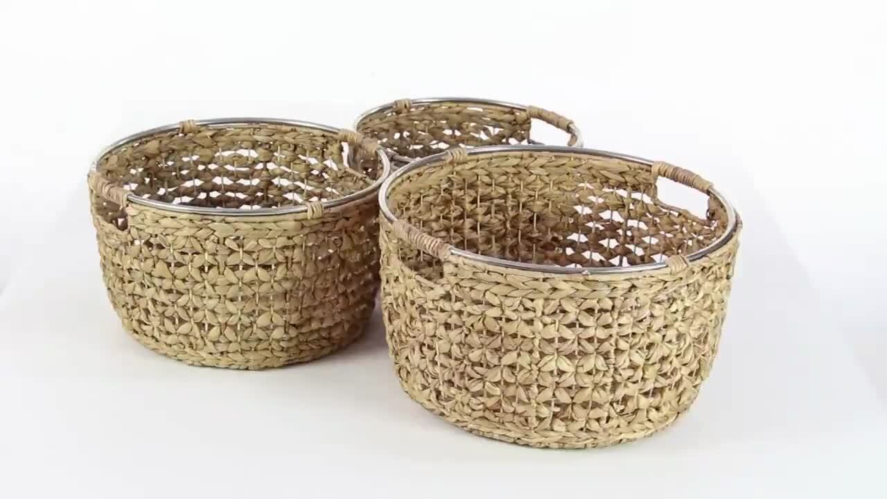 Tall Narrow Wicker Storage Basket - Sandstone - Medium