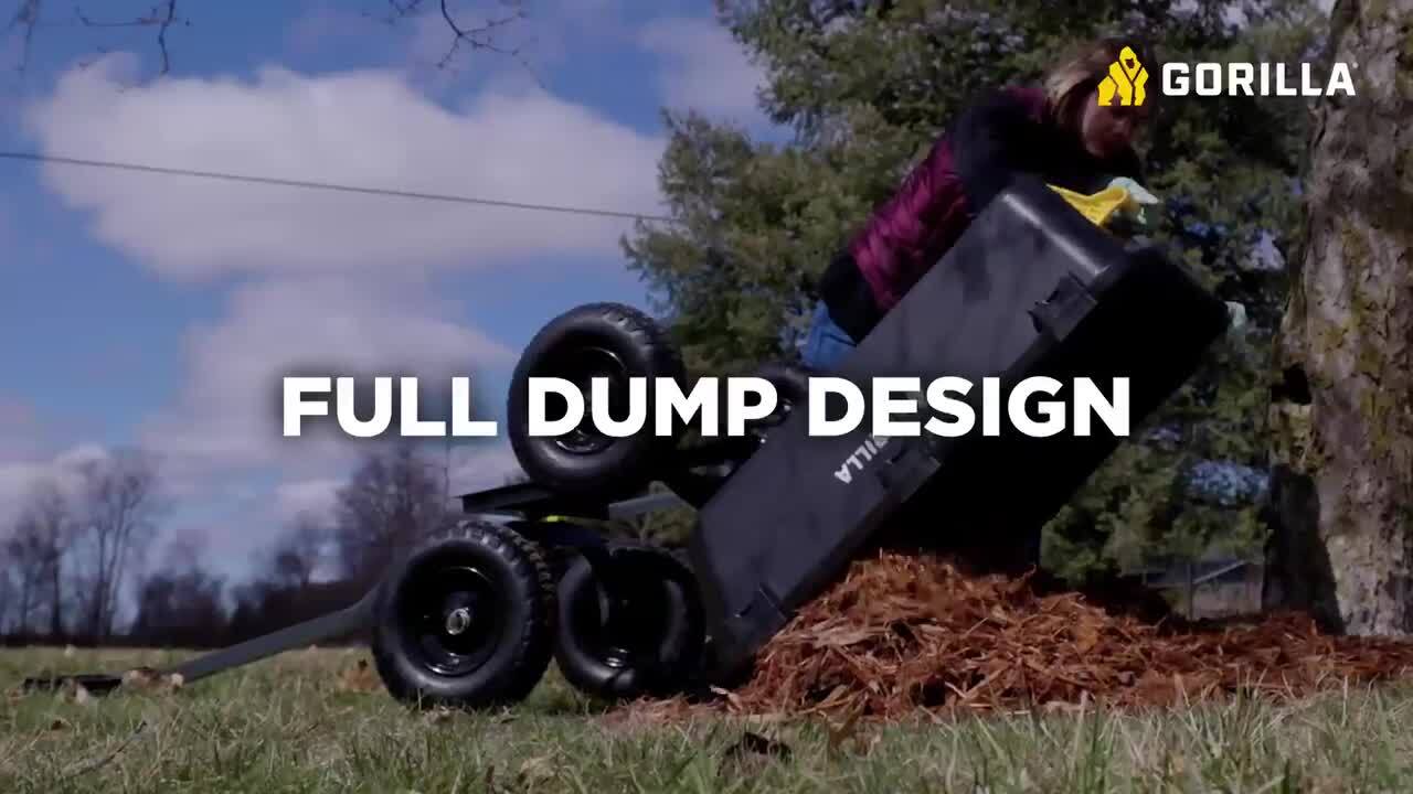 GORILLA CARTS 7 cu. ft. Heavy Duty Plastic Dump Garden Cart, 1200