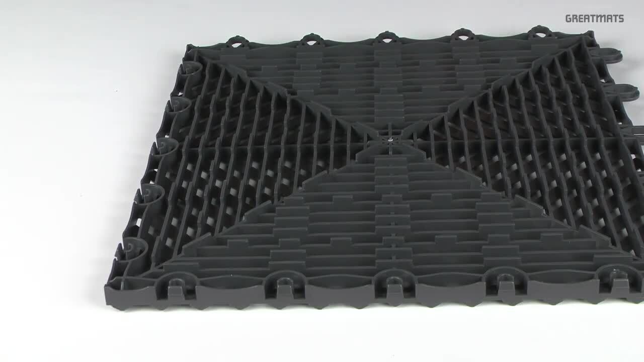 Perforated Interlocking Patio Tiles over concrete - Made in USA