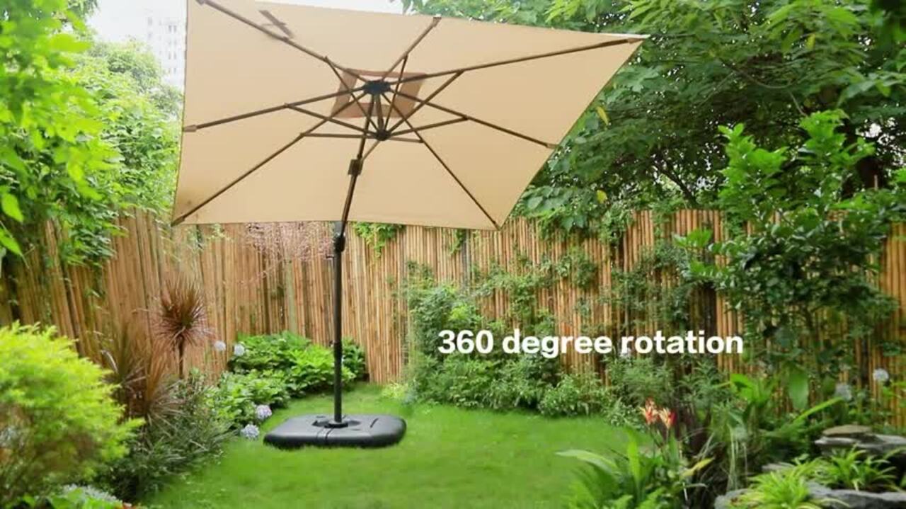 PURPLE LEAF 8 ft. Square Outdoor Patio Cantilever Umbrella PURPLE LEAF 8 ft. Square Outdoor Patio Cantilever Umbrella