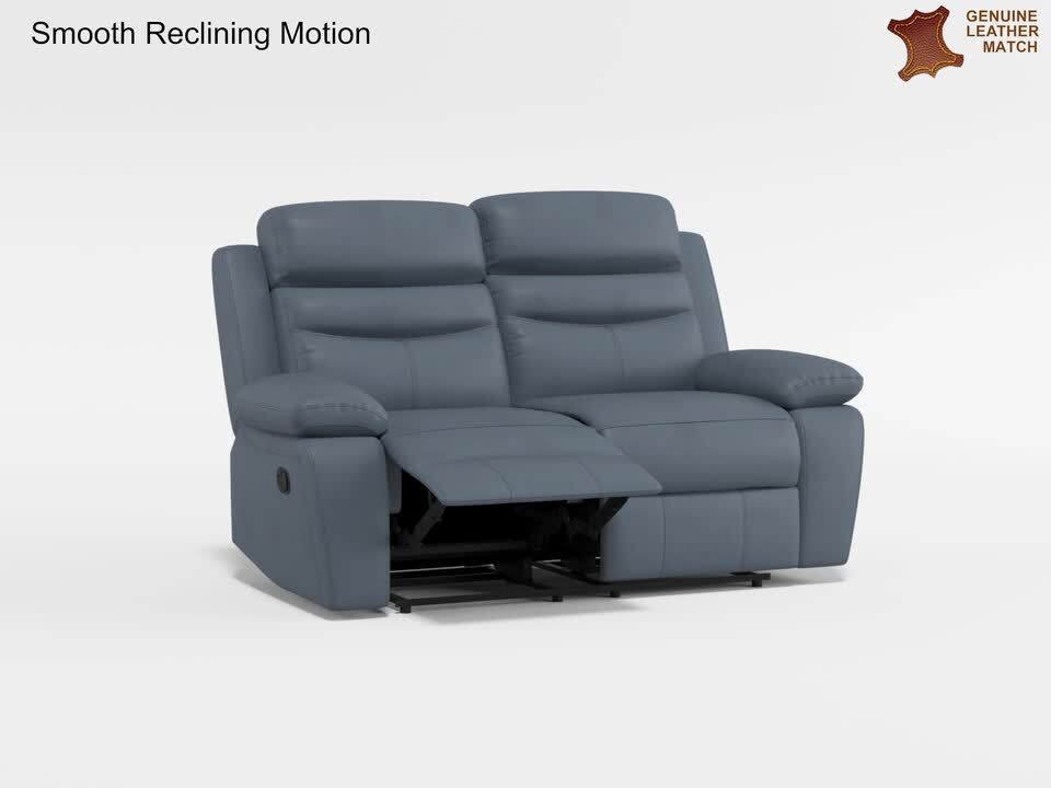 Lazzara Edelia 64 in. W Latte Leather Manual Double Reclining 2