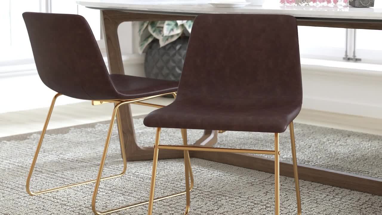 light brown leather dining chair