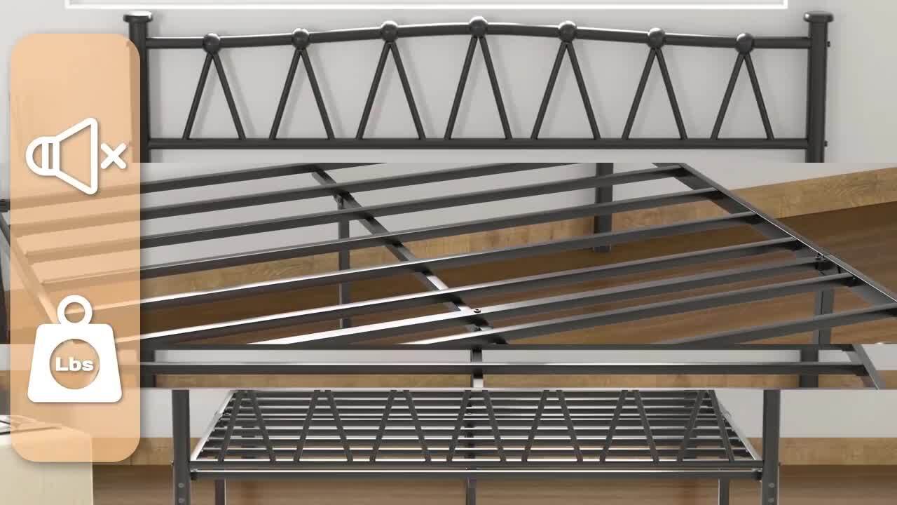 Steel double bed with storage hotsell