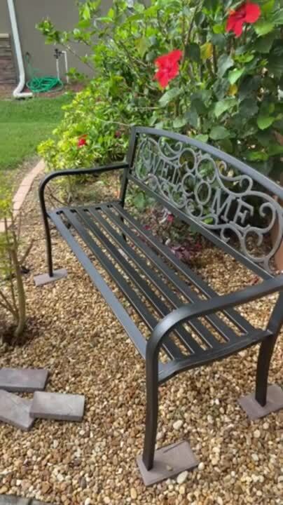 Welcome outdoor online bench