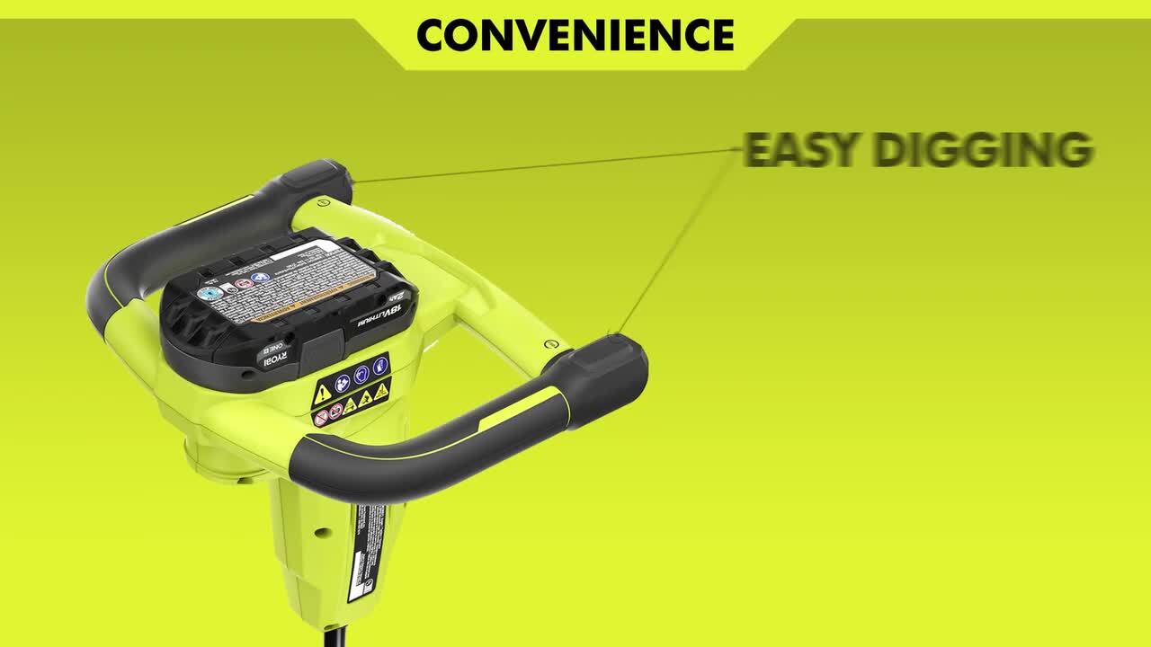 ONE+ 18V Cordless Earth Auger with 3 in. Bit, 2.0 Ah Battery and Charger