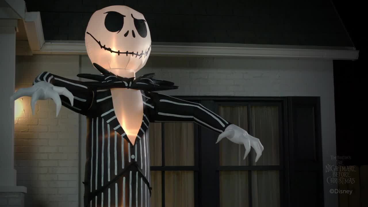 10 ft 2024 Animated Reaching Jack Skellington Halloween Inflatable Disney