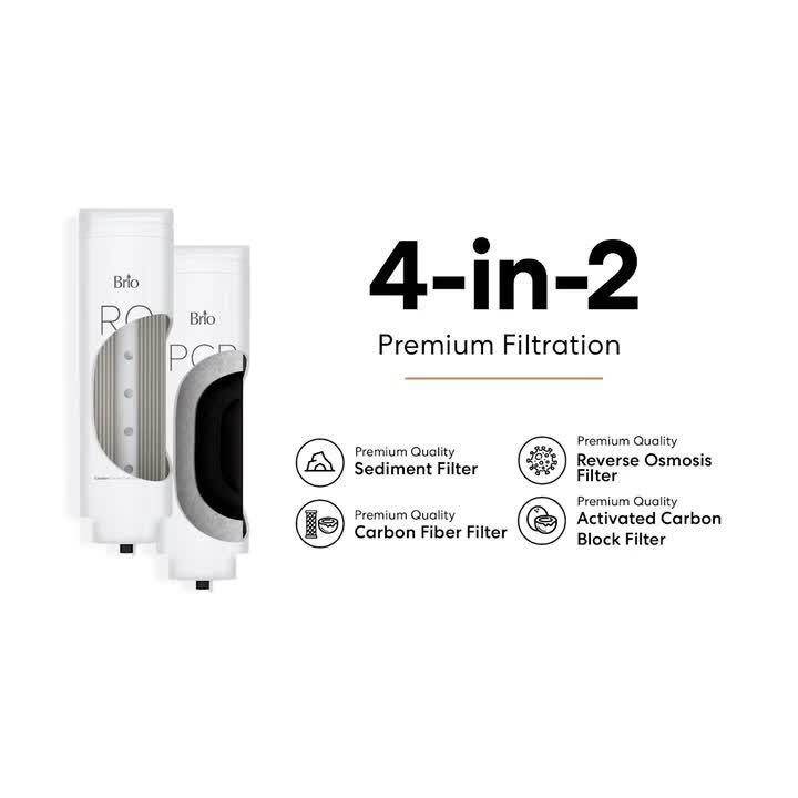 Brio Reverse Osmosis Faucet Mount Water Filtration System, 700 GPD, 2:1 Pure to Drain, Tank-Less, Under Sink ROSL700WHT