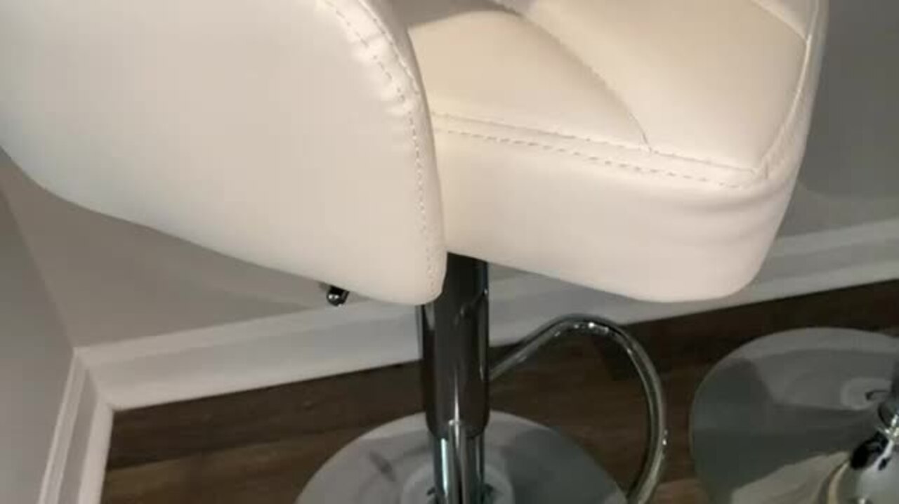 VECELO Swivel Adjustable Bar Stools with Back for Kitchen