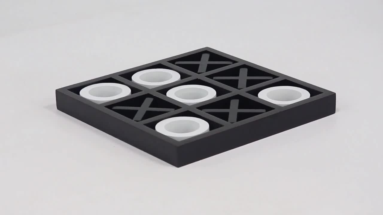 Tic Tac Toe Game - Black & Silver