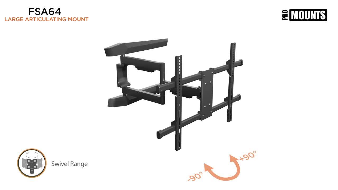 Full Motion TV Wall Mount with Extra Long Extension for 42 in. to 80 in.  Screen Sizes