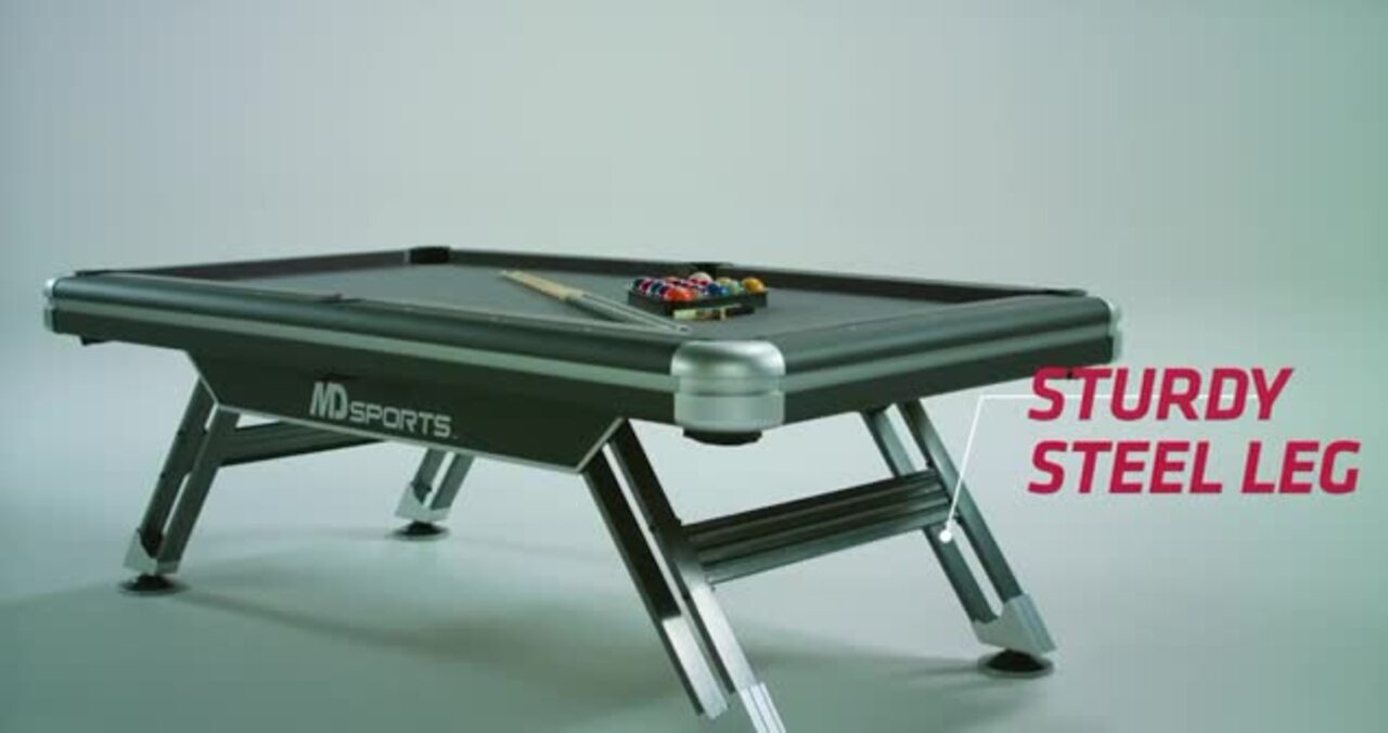 Best Gift To A Man Modern Pool Tables Inverted Legs Solid Oak, Black Felt  For Sale at 1stDibs