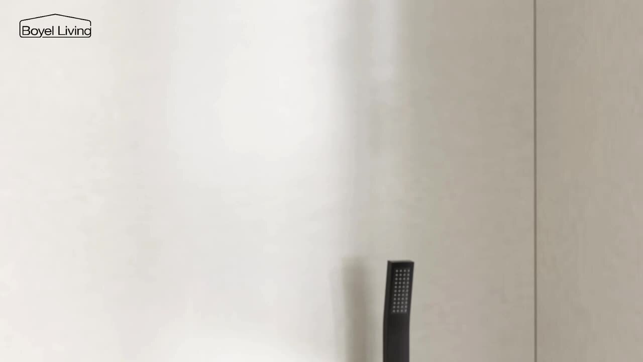 1-Spray Patterns with 1.5 GPM 10 in. Wall Mount Dual Shower Heads with Pressure Balance Valve in Matte Black 1-Spray Patterns with 1.5 GPM 10 in. Wall Mount Dual Shower Heads with Pressure Balance Valve in Matte Black