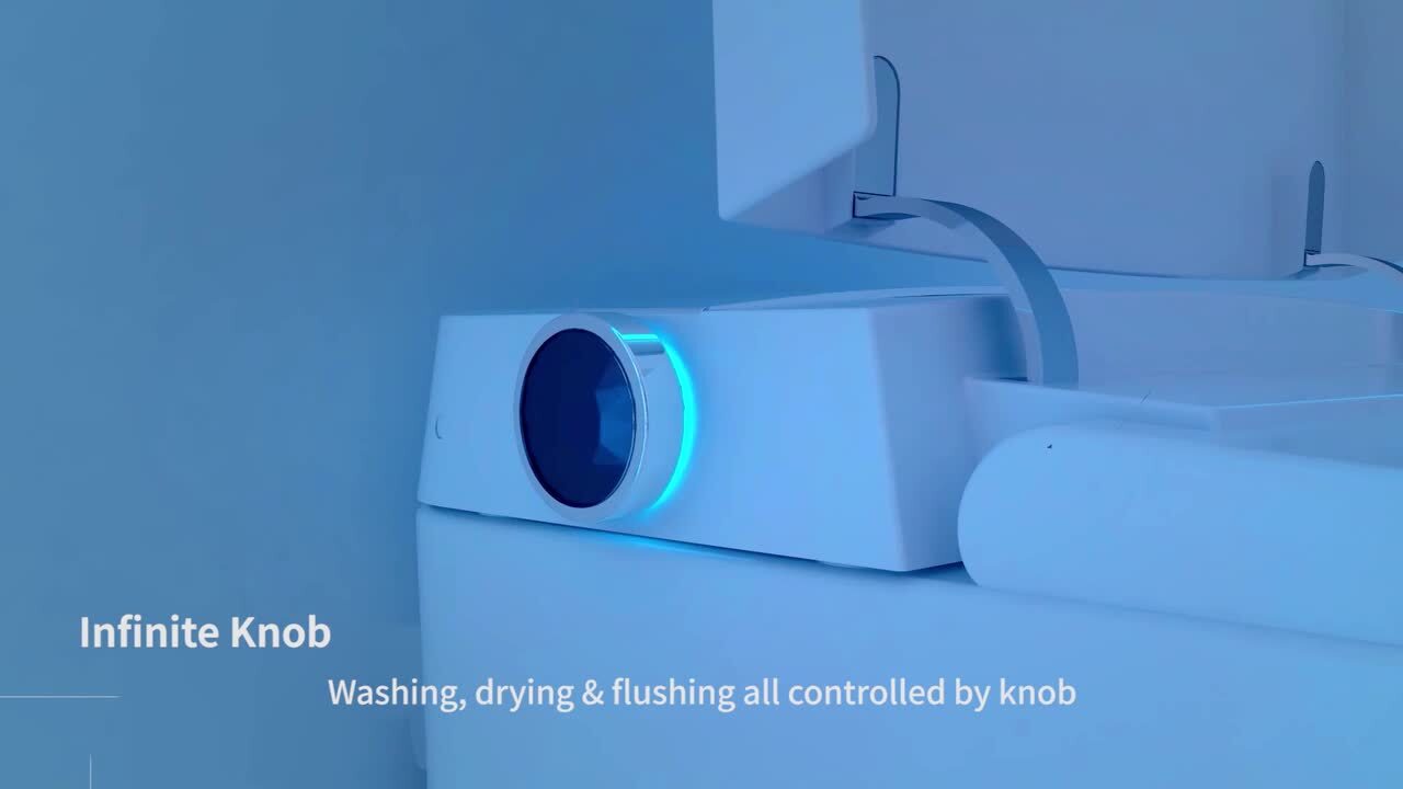 COSVALVE Heated Seat Smart Toilet, One Piece Automatic Flush Tankless  Toilet with Foot Sensor Flush, Blue Night Light, Knob Control, Power Outage