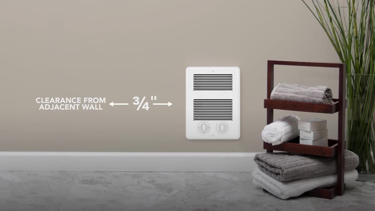 1000-W 120-V Electric Fan-Forced In-Wall Bathroom Heater White Control Heat 