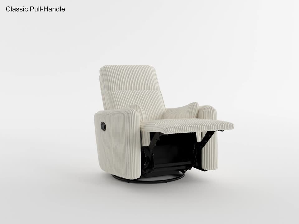 Lazzara Turbo Brown Corduroy Fabric Manual Swivel Glider Recliner
