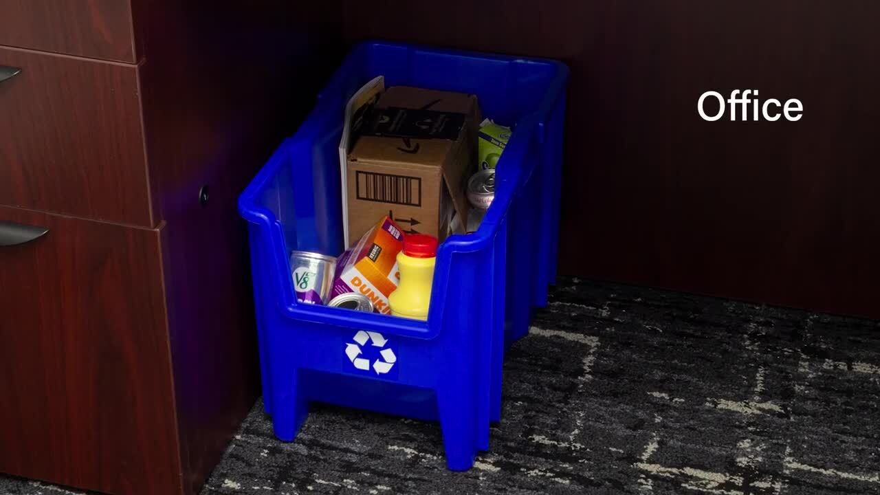 Akro-Mils 13014 Stackable Open-Front Recycling Bin Box Containers