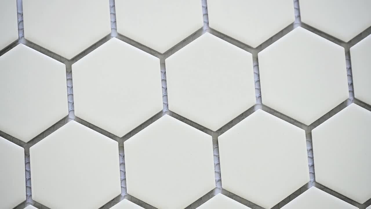 Domino White Hexagon 2 in. x 2 in. Matte Porcelain Patterned Look Floor and Wall Tile (12.96 sq. ft./Case) Domino White Hexagon 2 in. x 2 in. Matte Porcelain Patterned Look Floor and Wall Tile (12.96 sq. ft./Case)