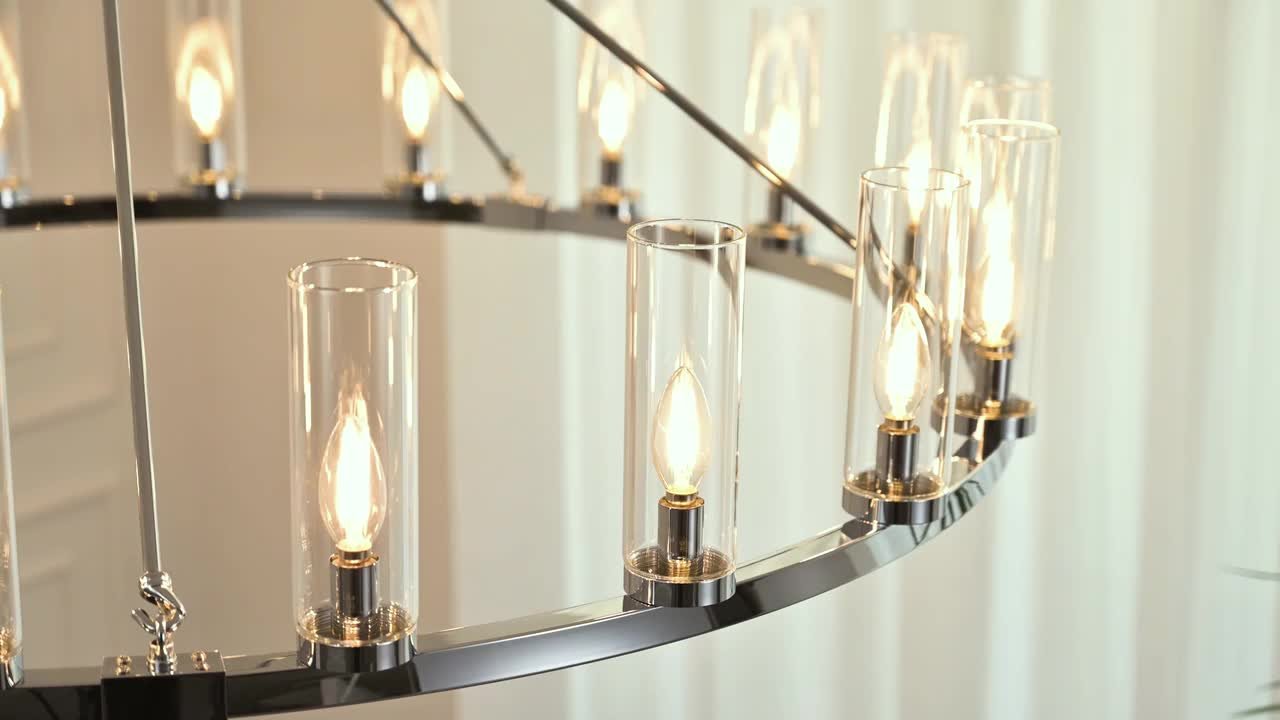 はる ZHLWIN Home 54Lighting in. 20-Light Chrome-20Light Round Wheel
