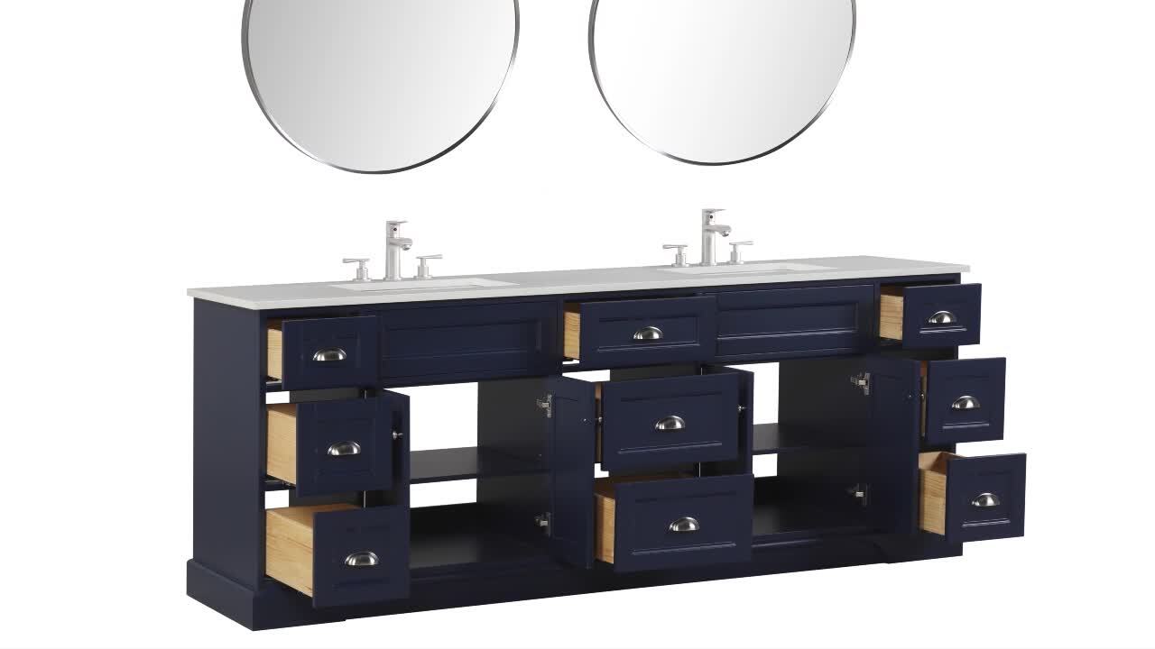 EVIVA Epic 84 Inch Transitional Blue Vanity