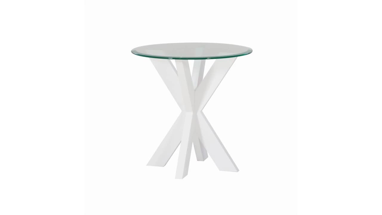 Linon Home Decor Norris White X Base Side Table with 24"