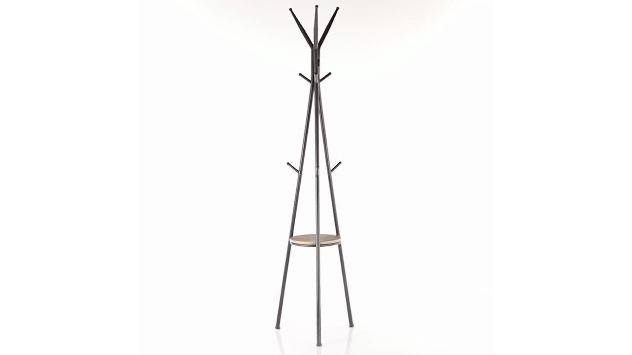 Litton Lane Grey Metal Modern Coat Rack 72 in. x 17 in. x 17 in