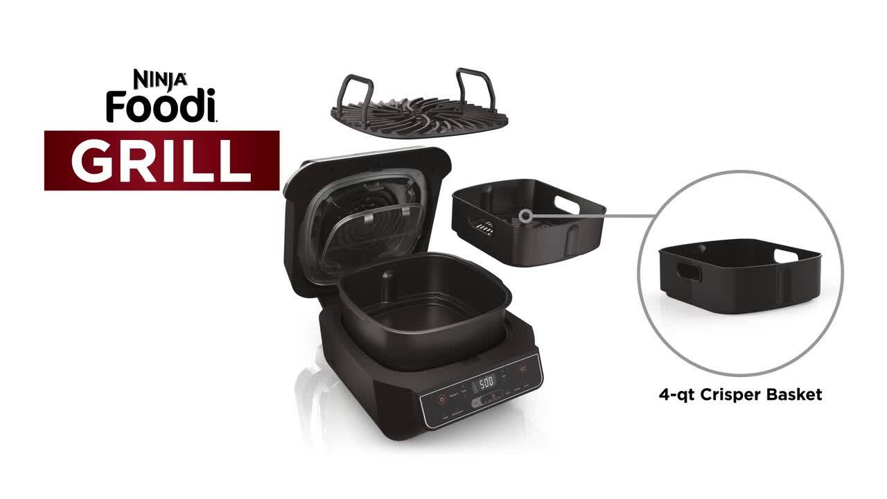 Foodi 6 in 1 Indoor Grill 4 qt. Black Air Fryer with Roast Bake Broil Dehydrate 2nd Generation