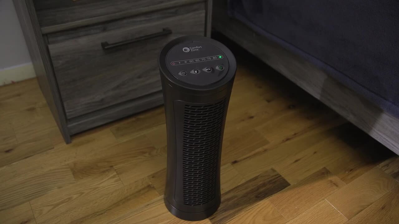 Comfort Zone 1500-Watt Electric Ceramic Space Heater with Energy Save Mode  CZ457EBK - The Home Depot