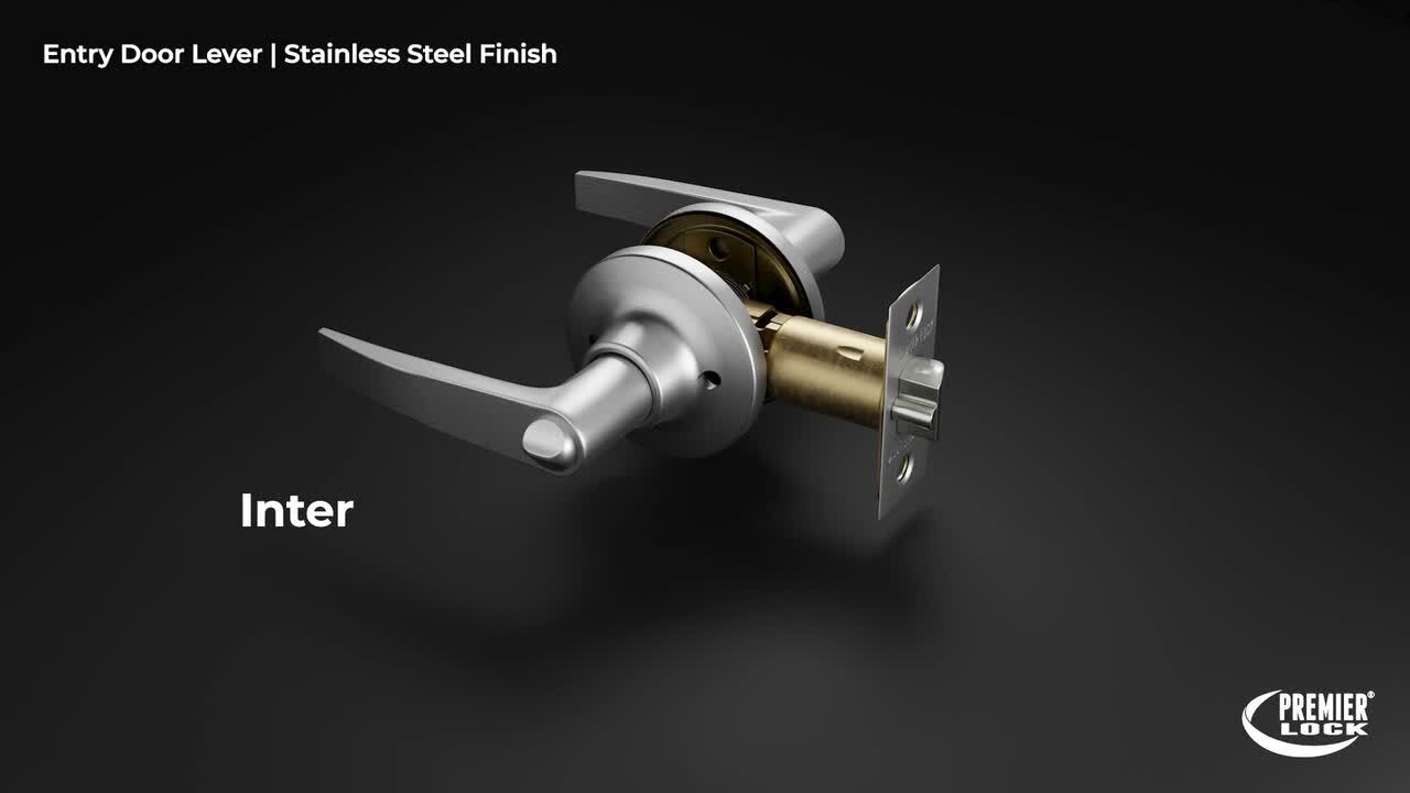 Premier Lock - Stainless Steel Entry Door Handle Combo Lock Set with Deadbolt and 24 SC1 Keys Total (6-Pack, Keyed Alike)