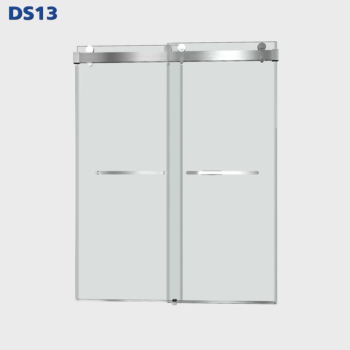 Dropship Frameless Sliding Glass Shower Doors 60 Width X 76Height With  3/8(10mm) Clear Tempered Glass, Brushed Nickel Finish, Big Rollers, Square  Rail, Self-cleaning Coating On Both Sides to Sell Online at a