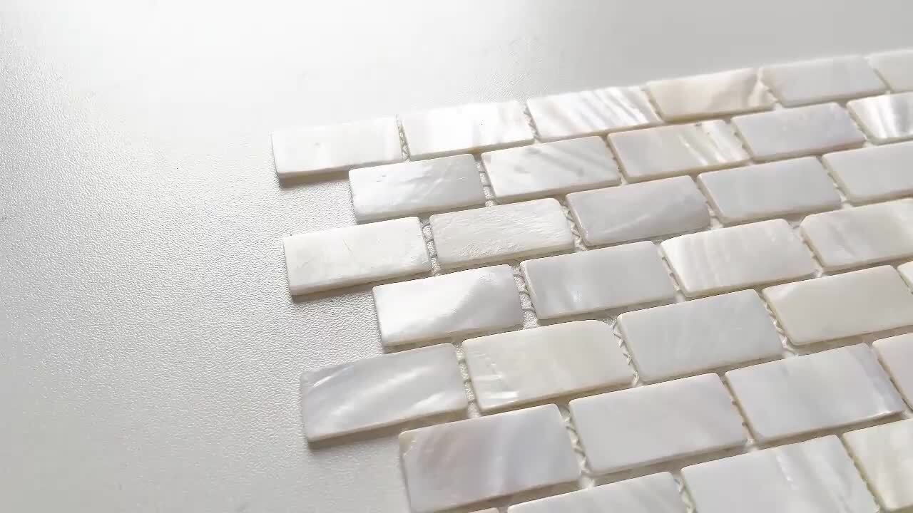 Art3d 11.7 in. x 11.5 in. Mother of Pearl Backsplash Mosaic Subway Tile in Natural White (10-Pack)