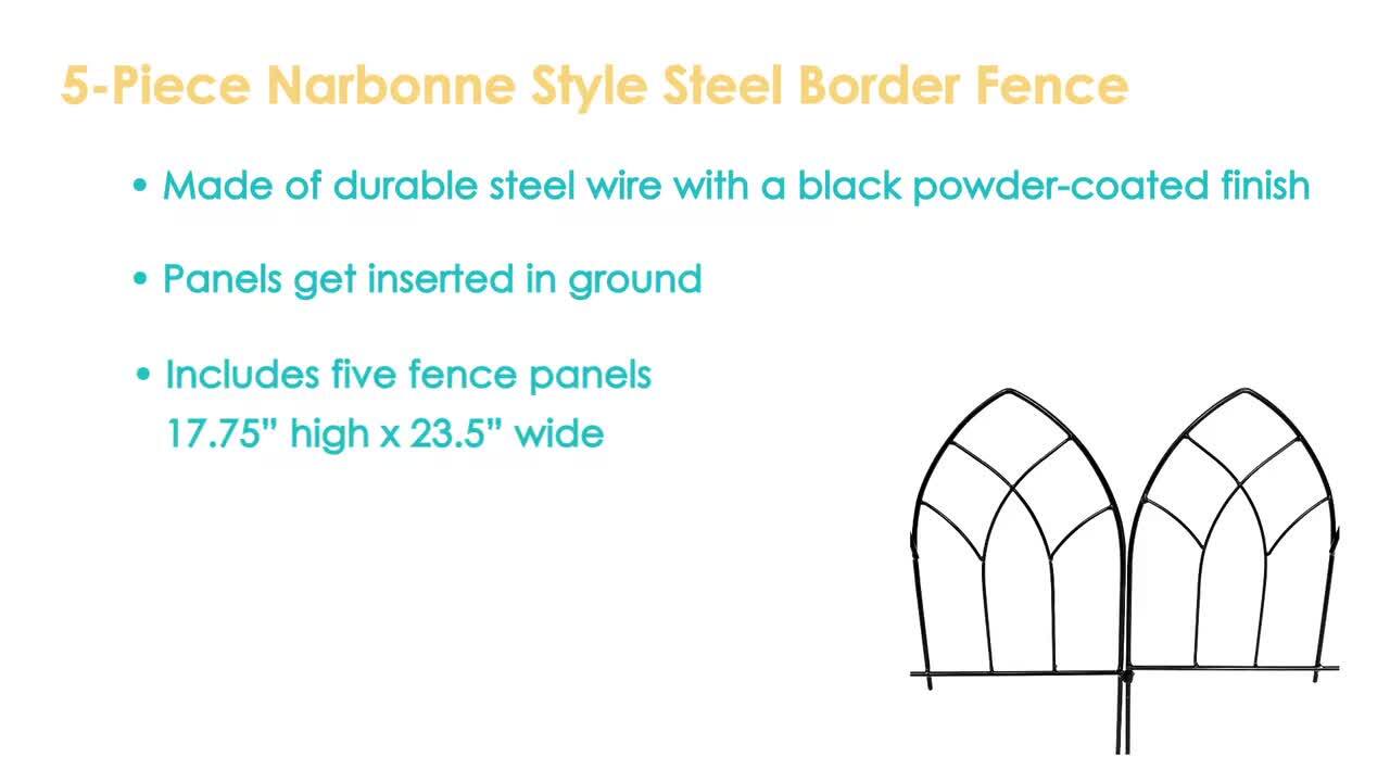 Sunnydaze Decor 17.75 in. Steel Narbonne Style Decorative Border Garden  Fence - (Set of 5) HBM-611 - The Home Depot