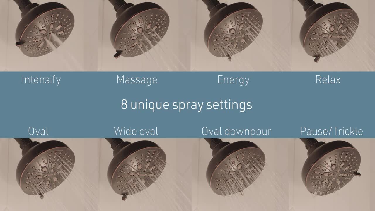 Reviews for MOEN HydroEnergetix 8 -Spray Patterns with 1.75 GPM 4.75 in.  Single Wall Mount Fixed Shower Head in Mediterranean Bronze | Pg 4 - The  Home Depot