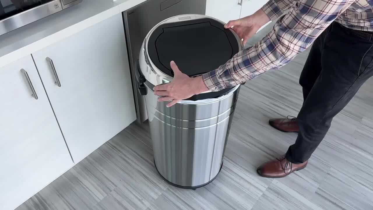 iTouchless 23 Gal. Stainless Steel Round Trash Can