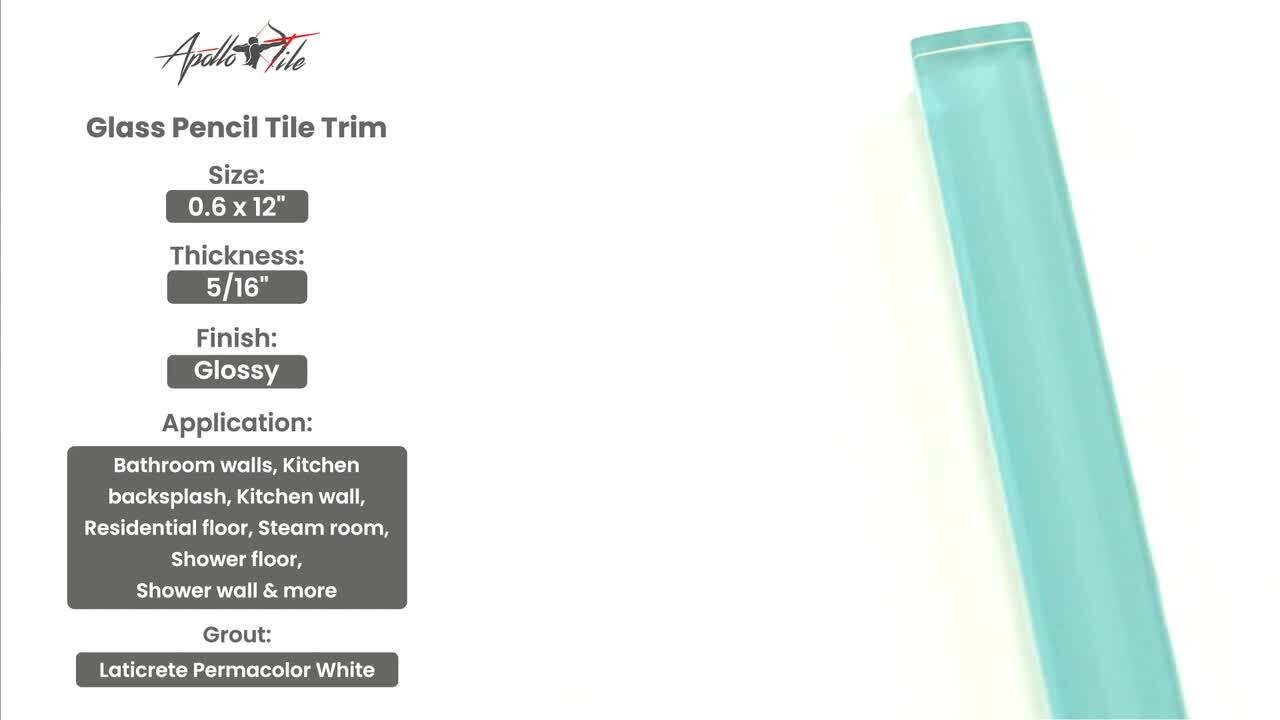 Apollo Tile 10-Pack Sapphire Blue 1/2-in x 12-in Glass Pencil Tile (0.5-sq. ft/ Carton)