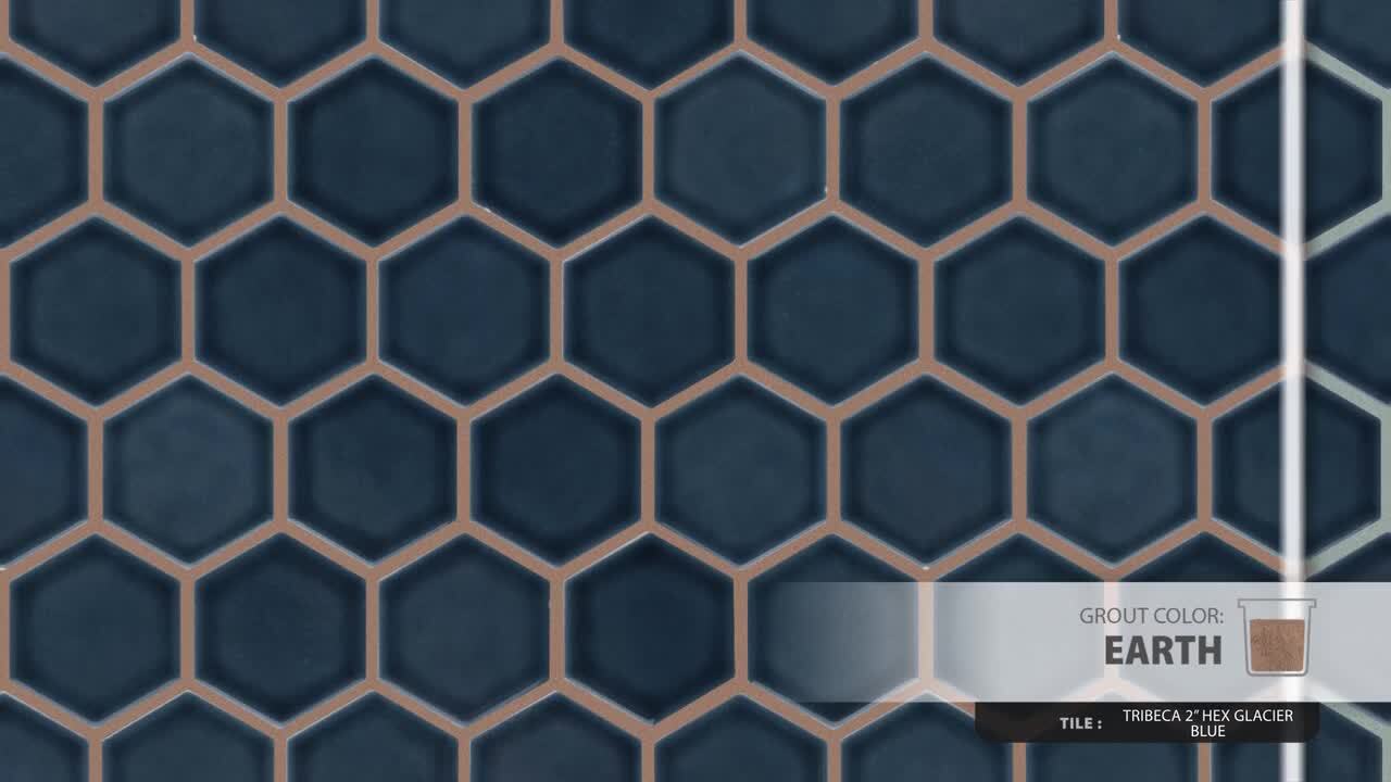 Tribeca 2 in. Hex Glacier Blue 12-5/8 in. x 11-1/8 in. Porcelain Mosaic Floor and Wall Tile (9.96 sq. ft./Case)
