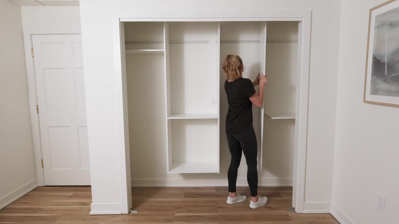 Easy Track 2.1-ft to 2.1-ft W x 7-ft H White Solid Shelving Wood Closet  System