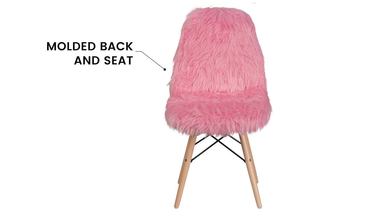 blush pink fur chair