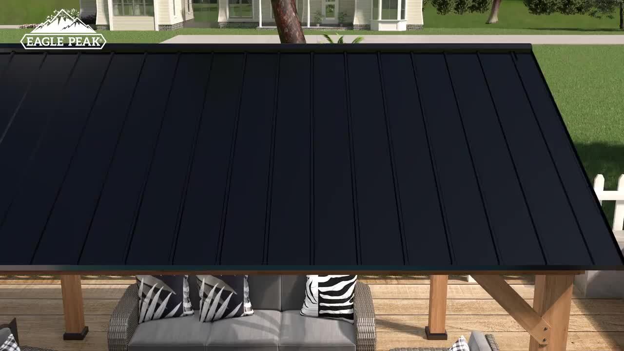 EAGLE PEAK 13 ft. x 11 ft. Cedar Wood Hardtop Outdoor Patio Gazebo