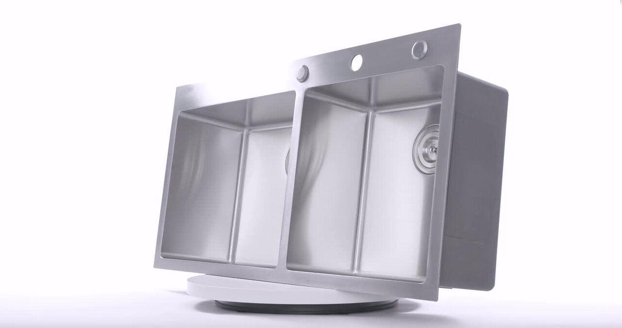 Drop-in Top Mount 16-Gauge Stainless Steel 42-7/8 in x 21-1/2 in x 10 in 60/40 Offset Double Bowl Kitchen Sink Combo Drop-in Top Mount 16-Gauge Stainless Steel 42-7/8 in x 21-1/2 in x 10 in 60/40 Offset Double Bowl Kitchen Sink Combo