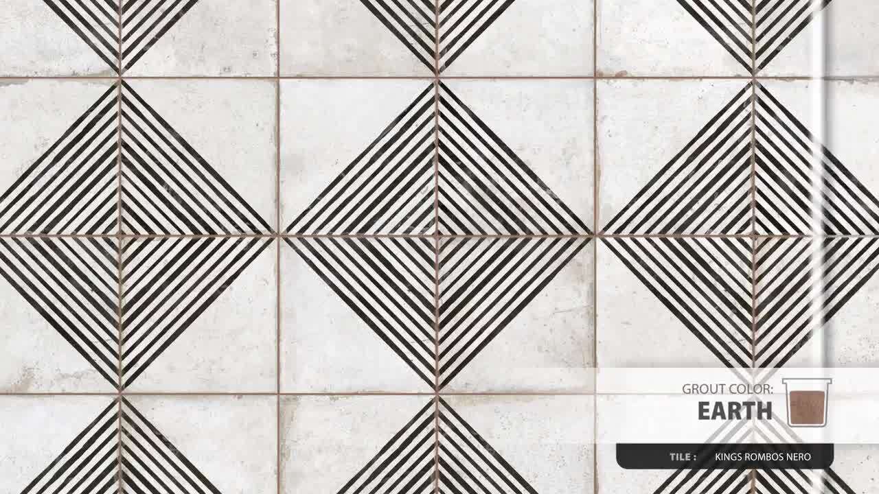 Merola Tile Kings Rombos Nero 17-5/8 in. x 17-5/8 in. Ceramic