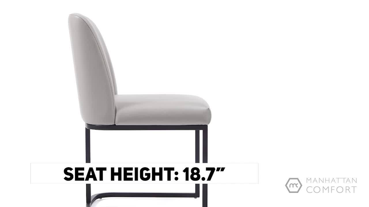 Manhattan Comfort Modern Serena 6 Piece Dining Set Upholstered in Leatherette with Steel Legs in Grey Manhattan Comfort Modern Serena 6 Piece Dining Set Upholstered in Leatherette with Steel Legs in Grey