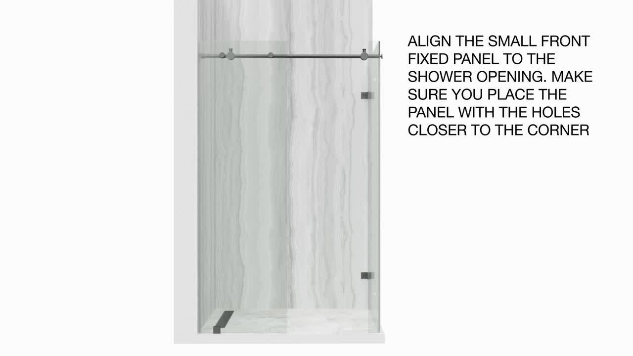 VIGO Winslow 35 in. L x 46 in. W x 74 in. H Frameless Sliding