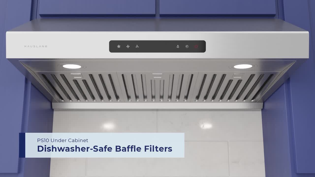  Hauslane, Chef Series 30” PS10 Under Cabinet Range Hood, PRO  PERFORMANCE, Stainless Steel Electric Stove Ventilator