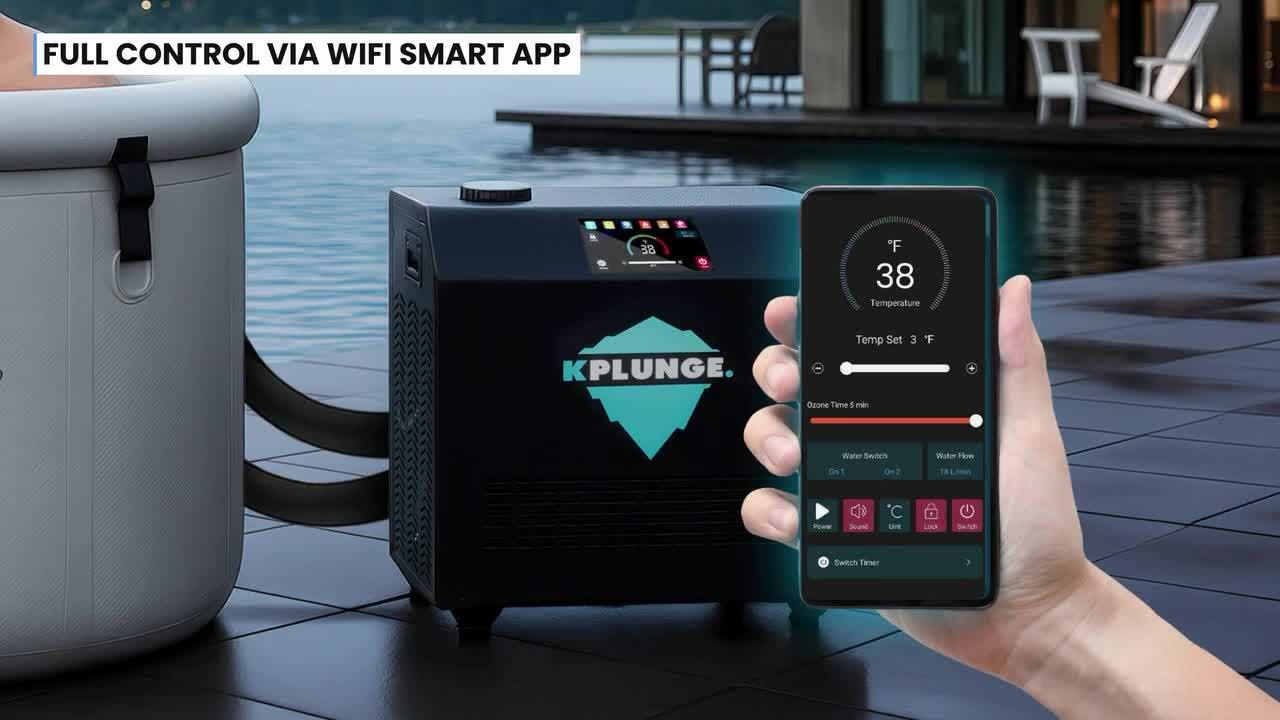 Gale Cold Plunge Chiller and Heater 1 HP 1-Person 0 Jet in Black