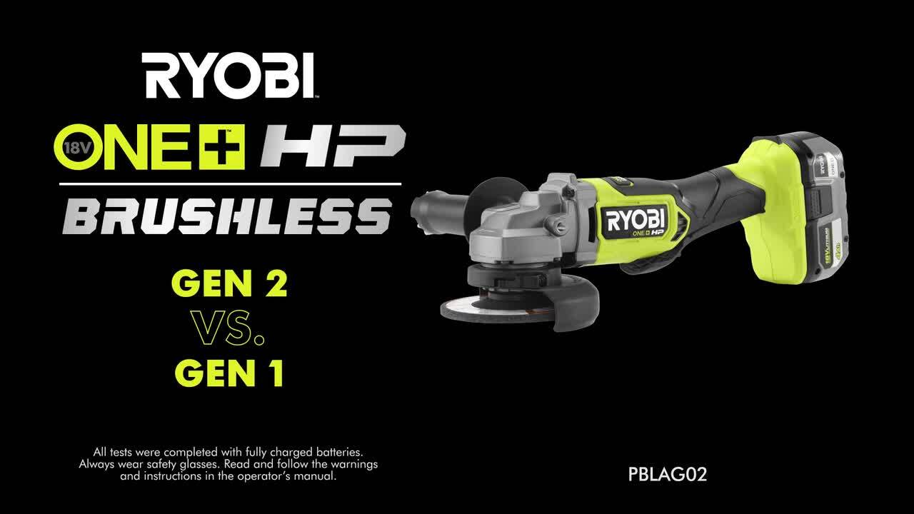RYOBI ONE+ HP 18V Brushless Cordless 4-1/2 in. Angle Grinder RYOBI ONE+ HP 18V Brushless Cordless 4-1/2 in. Angle Grinder