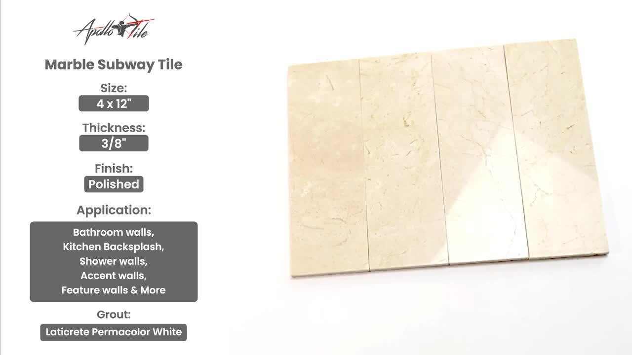 Apollo Tile (Sample) Wall Tile Mini Bricks Beige 4-in x 4-in Polished Marble Wall Tile