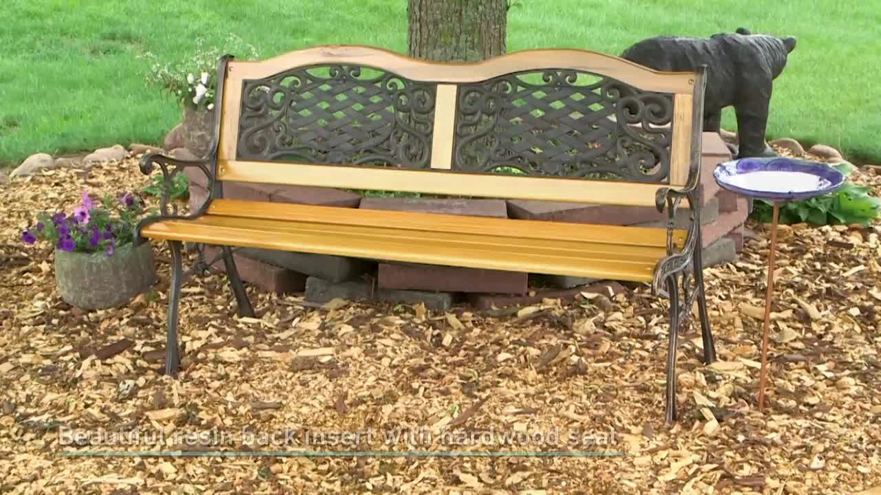 802PRODUCTS ハーフユニット　ブラックアイアン[ネイティブ横] 2枚 Sunnydaze Ivy Crossweave 2-Person Black Cast Aluminum Wood Outdoor