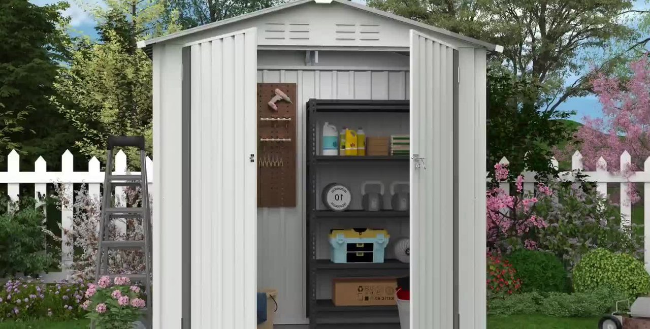 ToolCat 6 ft. W x 3.5 ft. D Metal Shed with Pitched Roof and