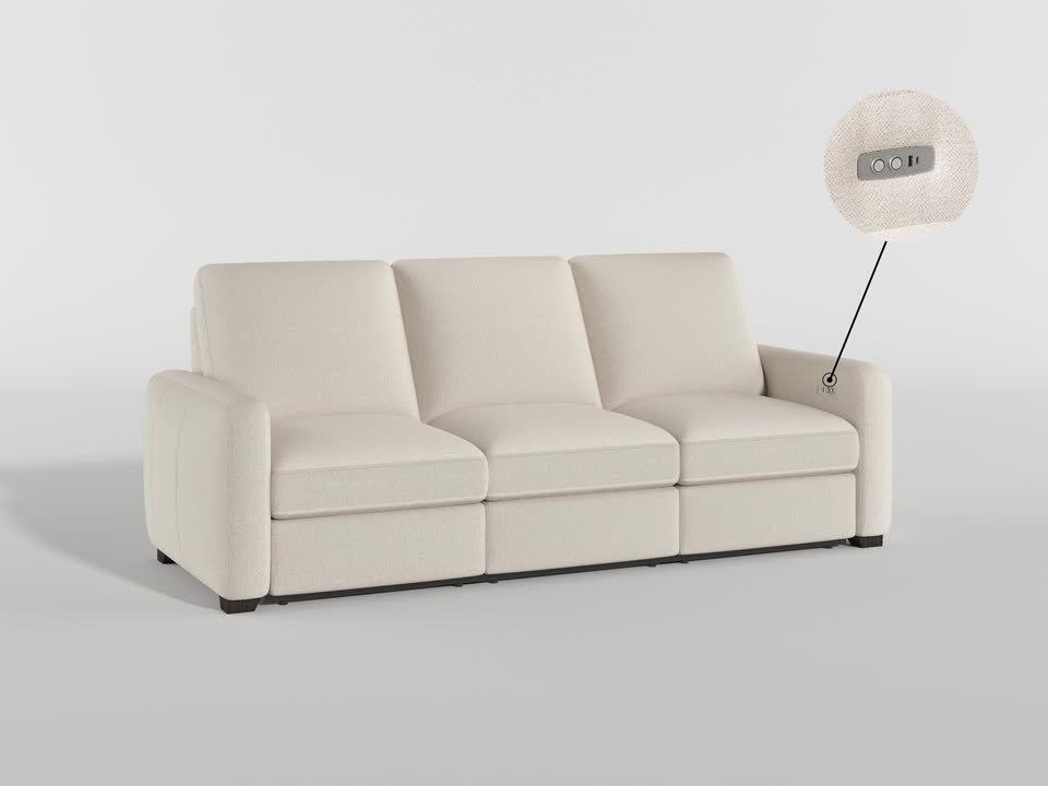 Lazzara Jules 89.5 in. W Track Arm Chenille Rectangle Power Double