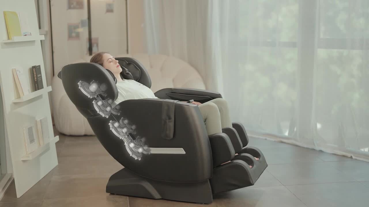 REAL RELAX Favor-SS01 Black Recliner w/ Zero Gravity, Full Body